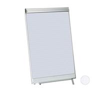 Relaxdays Flipchart Paper, Lined Presentation Paper Roll, Pad of 50 Sheets, 60 g/m², 6 Perforations, 57.5 x 81 cm, White