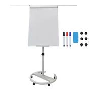 Relaxdays Flipchart whiteboard 100x70 cm, 2 arms