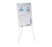 Relaxdays Flipchart Whiteboard, Magnetic, Height-adjustable, Tripod, Pen Tray, Aluminium Frame, HxW: 90 x 60 cm, White, Iron, 175 x 80 x 75 cm