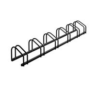 Relaxdays Floor Bike Rack, for 6 Bicycles, Wheel Width up to 60mm, Metal, Outdoor Parking Stand, Garage, Anthracite, Steel, 27 x 163.5 x 33 cm