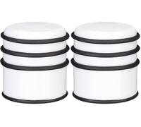 Relaxdays Floor Door Stop, Heavy Bumper for Doors & Windows, Draft Protection, ∅ 7 cm, 3 Rubber Rings, White (Pack of 2)