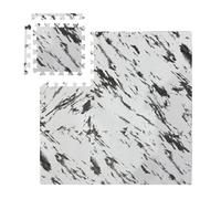 Relaxdays Floor Protection Mat, 9 Puzzle Pads for Sports & Fitness Equipment, 0.85 m², EVA Foam, BPA-free, White Marble