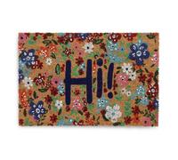 Relaxdays Floral Coconut Doormat with Hi Lettering