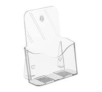 Relaxdays Flyer Display, DIN A5, 1 Slot, Hang, Acrylic, Wall Prospectus Holder, Leaflet Stand, Transparent, 20 x 17.5 x 8.5 cm