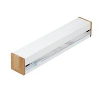 Relaxdays Foil Cutter, HxWxD: 6 x 35 x 7 cm, Cling Film & Aluminium Dispenser, Magnetic Storage for Kitchen Wall, White, Stainless steel