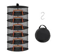 Relaxdays Foldable 6-Tier Drying Net for Herbs, Fruit, Vegetables, Fish - Orange/Black, 120 x 60 x 60 cm