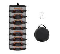 Relaxdays Foldable 8-Tier Hanging Dryer for Herbs, Fruit & Vegetables, 160x60x60 cm, Orange/Black