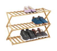 Relaxdays Foldable Bamboo Shoe Rack