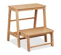 Relaxdays Foldable Bamboo Step Stool
