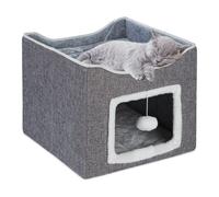 Relaxdays Foldable Cat House in Grey