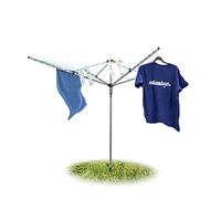 Relaxdays, Metal, Foldable Drying Rack Clothes Line With Ground Spike 49 m Clothesline with 4 Sides Extra Robust, 184 x 242 cm
