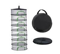 Relaxdays Foldable Drying Net, 8-Tier Rack for Herbs, Fruit, Vegetables, Hanging Dryer, Green/Black