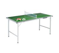 Relaxdays Foldable Midi Table Tennis Table with Net, Bats, Balls, 71x150x67cm, Green