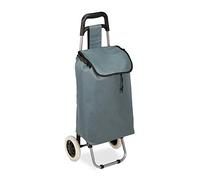 Relaxdays Foldable Shopping Trolley with Removable 28 L Bag, Wheels HxWxD: 92.5 x 42 x 28 cm, grey