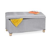 Relaxdays Foldable Storage Bench with Wooden Feet
