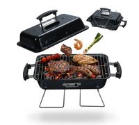 Relaxdays Foldable tabletop grill with lid