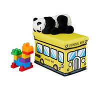 Relaxdays foldable toy box, design, storage box with lid & ample space, padded, HWD 27 x 40 x 25 cm, colourful