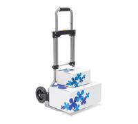 Relaxdays Foldable Folding Sack Truck Durable Trolley Holds up to 60 kg Transport Dolly Cart 96 x 38 x 37 cm Rolling Hand Truck with Extendable Handle for Unloading, Shopping and Heavy Boxes, Grey