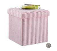 Relaxdays Foldable velvet pouf
