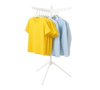 Relaxdays folding airer, for 27 hangers, load capacity up to 15 kg, drying rack, HxD: 143x56 cm, white