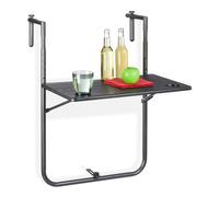Relaxdays Folding Balcony Table Black Wood Effect