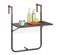 Relaxdays Folding Balcony Table Brown Wood Effect