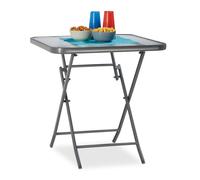 Relaxdays Folding balcony table with glass STRUK