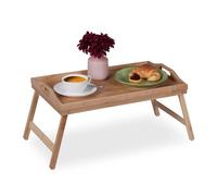 Relaxdays Folding Bamboo Breakfast Tray