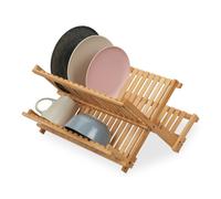 Relaxdays Folding Bamboo Plate Racks