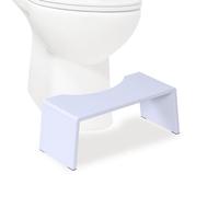 Relaxdays Bamboo Toilet Footstool, Foldable, Non-slip for Adults, 19x43.5x20 cm, White