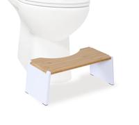 Relaxdays Folding bamboo toilet stool