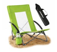 Relaxdays Folding beach chair, cup holder