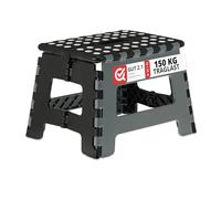 Relaxdays Folding, Camping, Children's Bath Stool, up to 150 kg, Plastic, HWD: 22x35x28 cm, Black/Grey, Foam, 22 x 35 x 28 cm