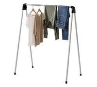 Relaxdays folding clothes airer, HxWxD: 122x123.5x49 cm, silver