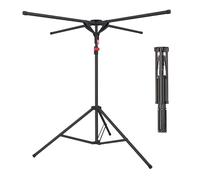Relaxdays folding clothes horse, up to 15 kg, height-adjustable, H x D: 100-180 x 125 cm, black