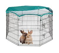 Relaxdays Folding Cover, Rabbit, Guinea Pigs, Indoor, Outdoor, Run Size L, Black, Large