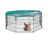 Relaxdays Folding Cover, Rabbit, Guinea Pigs, Indoor, Outdoor, Run Size S, Black, Small