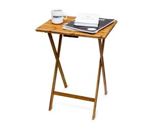 Relaxdays Folding End Table Bamboo