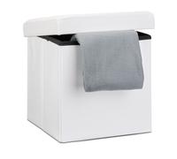 Relaxdays Folding Faux Leather Storage Ottoman