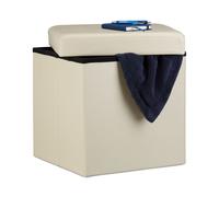Relaxdays Folding Faux Leather Storage Ottoman