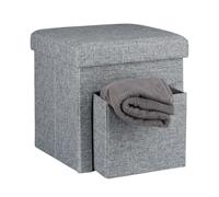Relaxdays Folding Linen Ottoman with Compartment