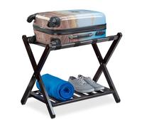 Relaxdays Folding luggage rack in dark brown