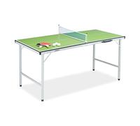 Relaxdays Folding Ping Pong Table With Net, 2 Bats, 3 Balls, HWD: 70 x 70 x 150 cm, Indoors Use, Table-Tennis Set, Green