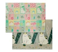 Relaxdays Folding Playmat, Animal Design, Non-Toxic, Wipe Clean, 195 x 146 cm, Baby & Toddler, XLPE Foam, Multicoloured