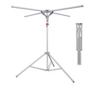 Relaxdays Folding Rotary Clothes Airer, Adjustable Height, 15 kg Capacity, 180 x 125 x 125 cm, Grey