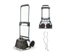 Relaxdays Folding Sack Truck with Telescopic Handle, Steel, Silver/Grey, 111x52x48 cm, Max 120 kg