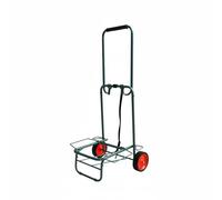 Relaxdays folding transport trolley, padded handle, 2 rubber wheels, bungee straps, up to 35 kg, compact, green