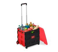 Relaxdays Folding Shopping Trolley with Lid
