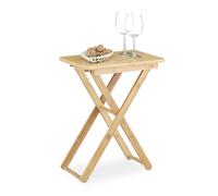 Relaxdays Folding Side Table Bamboo