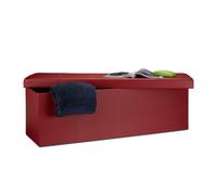 Relaxdays Folding Storage Ottoman Faux Leather